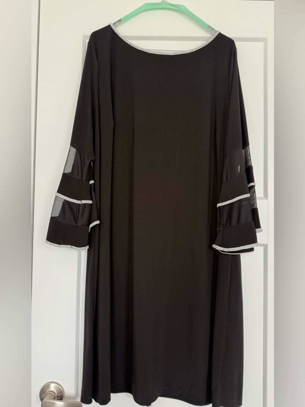 MSK Black Dress with Rhinestone Trim